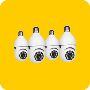 Kit 4 Câmeras de Segurança Prova D'água Lâmpada Sem Fio App Full HD visão noturna